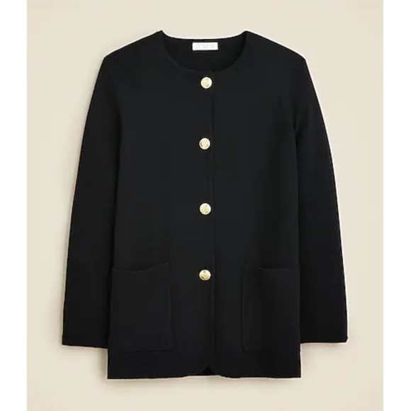 J.Crew Giselle Sweater-Blazer Cardigan Black Large - Picture 4 of 14